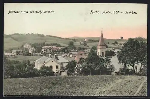 AK Sulz /N.-Oe., Panorama mit Wasserheilanstalt