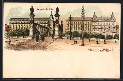 Lithographie Wien, Augartenbrücke