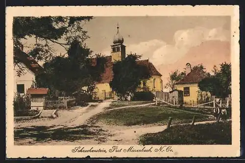 AK Scheuchenstein /Miesenbach, Ortspartie mit Kirche