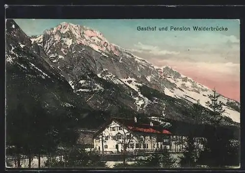 AK Absam b. Hall, Gasthof und Pension Walderbrücke von Curt Haberstroh