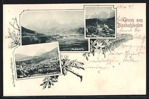 AK Bischofshofen, Panorama, Teilansicht, Mühlbach