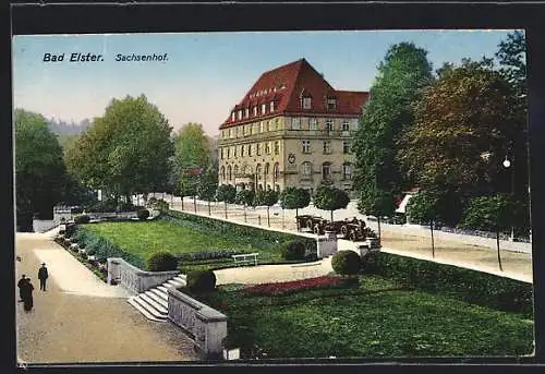 AK Bad Elster, Sachsenhof mit Parkanlage