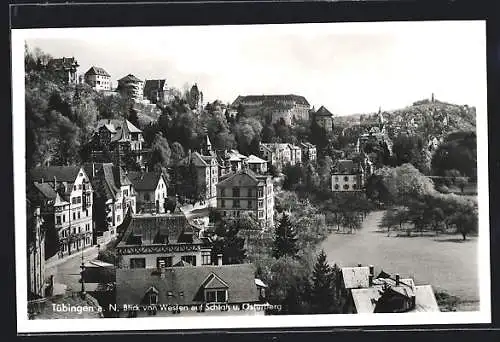 AK Tübingen a. N., Blick von Westen auf Schloss und Österberg
