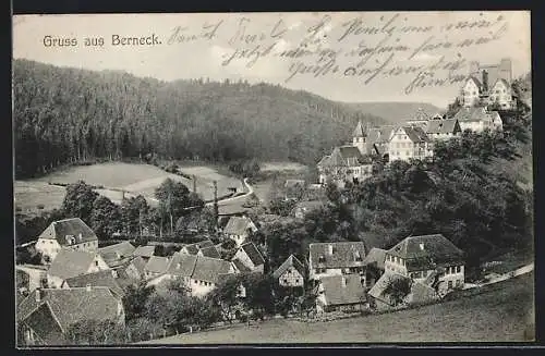 AK Berneck / Schwarzwald, Ortsansicht aus der Vogelschau
