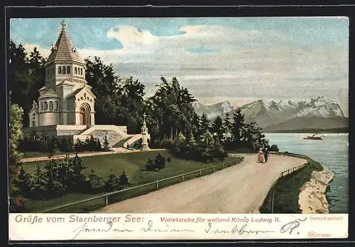 AK Starnberg, Votivkirche für weiland König Ludwig II.