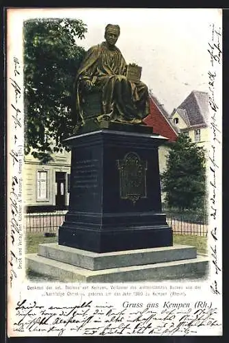 AK Kempen /Rh., Denkmal Thomas von Kempen