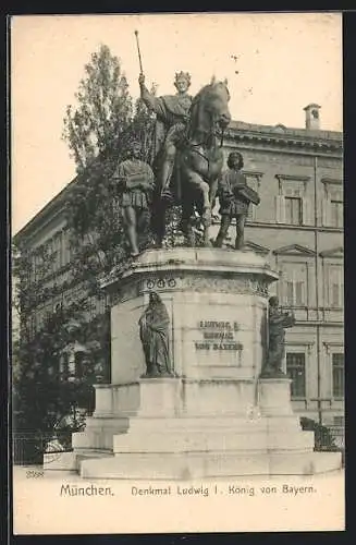 AK München, Denkmal Ludwig I. am Odeonsplatz