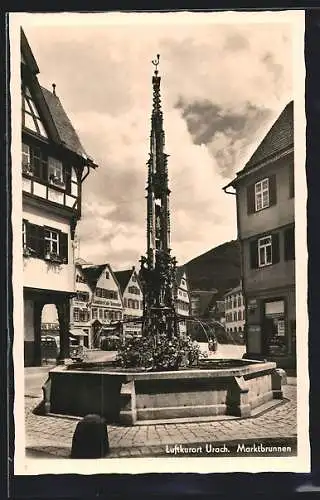 AK Urach / Erms, Am Marktbrunnen
