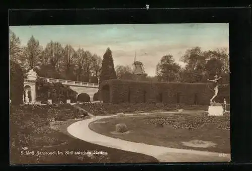 AK Schloss Sanssouci, Im Sizilianischen Garten
