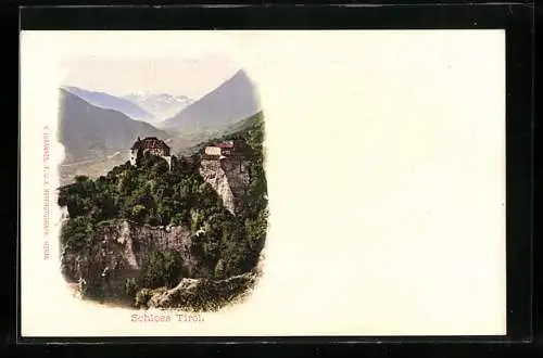 AK Schloss Tirol mit Bergpanorama