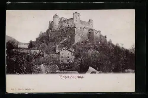 AK Salzburg, Blick zur Festung Hohen-Salzburg