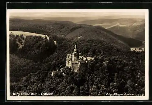 AK Falkenstein i. Ostharz, Burg Falkenstein, Fliegeraufnahme