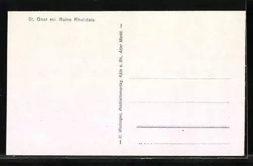 AK St. Goar, Teilansicht mit Ruine Rheinfels