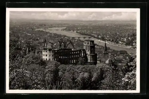 AK Heidelberg, Teilansicht mit Schloss