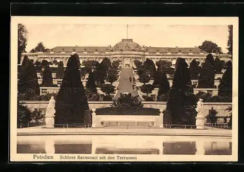 AK Potsdam, Schloss Sanssouci mit den Terrassen