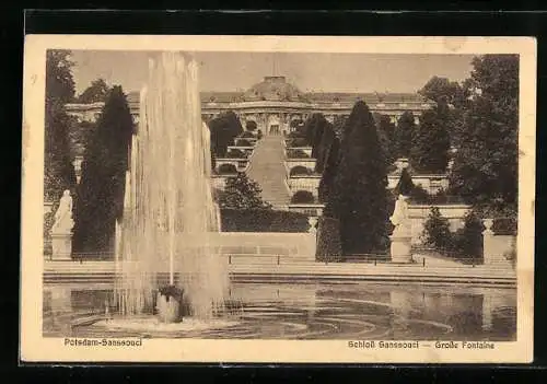 AK Potsdam, Schloss Sanssouci, Grosse Fontaine