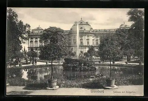 AK Würzburg, Schloss mit Hofgarten