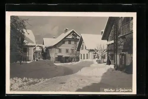AK Goisern, Strassenpartie im Winter