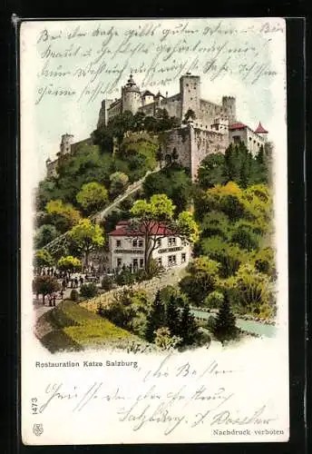 AK Salzburg, Restaurant Katze und Hohensalzburg
