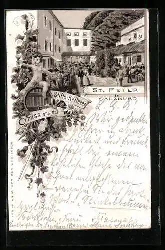 Lithographie Salzburg, Gasthof Stifts-Kellerei St. Peter