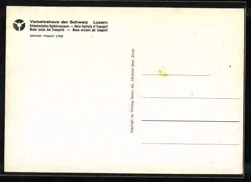 3D-AK Luzern, Auto Renault 1908, Verkehrshaus der Schweiz, Verkehrsmuseum