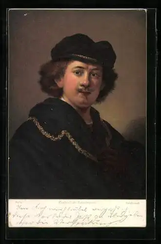 Künstler-AK Rembrandt: Selbstportrait des Künstlers