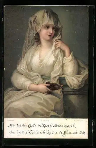 Künstler-AK Stengel & Co. Nr. 29720: Vestalin, Frau mit einem Leuchter in der Hand