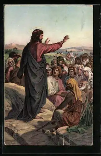 Künstler-AK Stengel & Co. Nr. 29065: Jesus bei der Bergpredigt