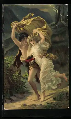 Künstler-AK Stengel & Co. Nr.: 29164, Pierre August Cot, Der Sturm