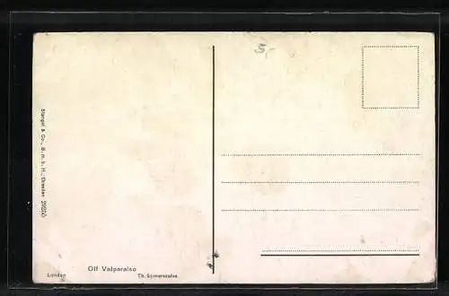 AK Valparaiso, Segelschiff und Beiboot