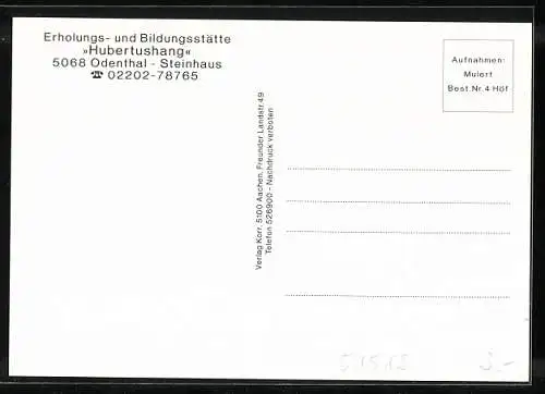 AK Odenthal / Rheinl., Erholungs- und Bildungsstätte Hubertushang