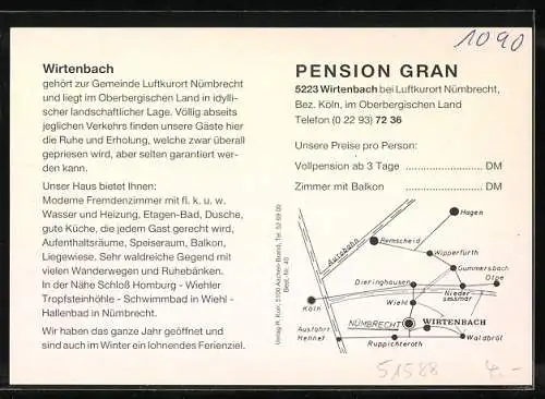 AK Wirtenbach, Pension Gran mit Innenansicht