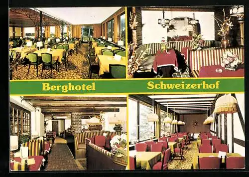 AK Detmold, Berghotel Schweizerhof, Innenansicht