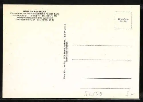 AK Rott /Eifel, Ferienheim Haus Dickenbruch, Talweg 10