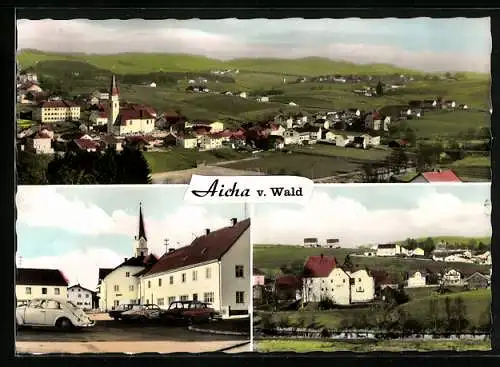 AK Aicha v. Wald, Strassenpartie mit geparkten Autos, VW Käfer