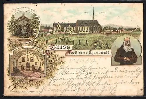Lithographie Heimbach /Eifel, Kloster Mariawald, Kapitelsaal