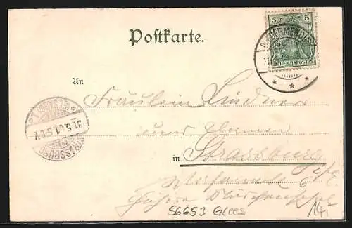 Lithographie Glees, Hotel Maria-Laach, Kloster und Laacher See um 1900