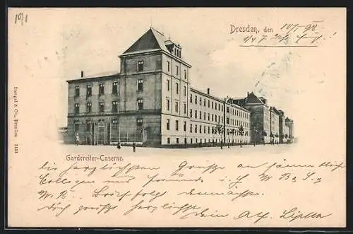 AK Dresden-Albertstadt, Gardereiter-Caserne