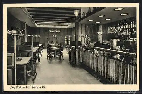 AK Köln-Neustadt, Gasthaus Em Latänche Franz Wenseler, Hohenzollernring 82, Innenansicht