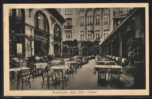 AK Köln, Hotel Fränkischer Hof, Garten
