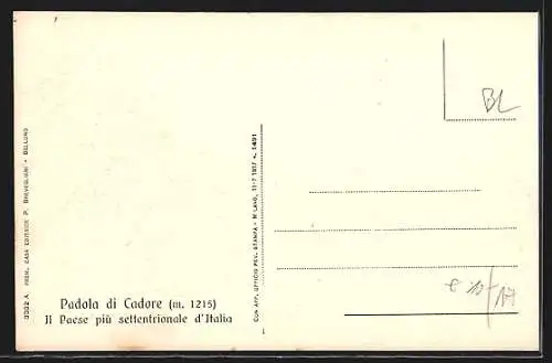 AK Padola di Cadore, Il Paese piu settentrionale d` Italia, Blick zum Ort, Brücke