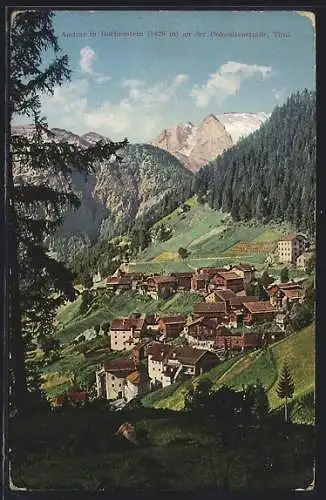 AK Andraz in Buchenstein, Blick in den Ort an der Dolomitenstrasse