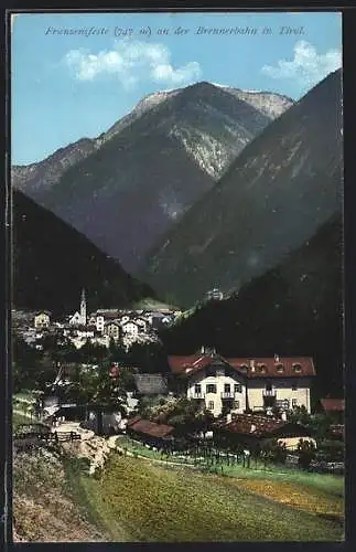 AK Franzensfeste a. d. Brennerbahn, Gesamtansicht der Ortschaft mit Bergen