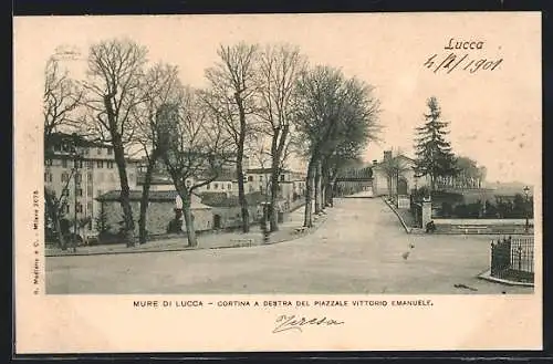 AK Lucca, Mure di Lucca, Cortina a destra del Piazzale Vittorio Emanuele