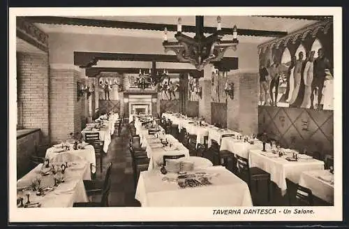 AK Torino, Albergo Ristorante Taverna Dantesca, Un Salone, Via Nizza 5, Propr. Depanis & Rinaldo