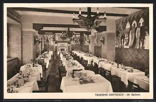 AK Torino, Albergo Ristorante Taverna Dantesca, Un Salone, Via Nizza 5, Propr. Depanis & Rinaldo