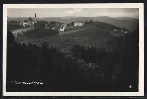 AK Maria Schmolln, Ortsansicht inmitten von bewaldeten Bergen
