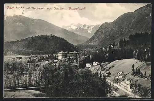 AK Bad Ischl, Ortsansicht mit Dachstein von Sophien`s Doppelblick