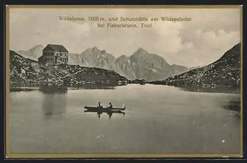 AK Fieberbrunn /Tirol, Wildalpsee und Schutzhütte am Wildseeloder