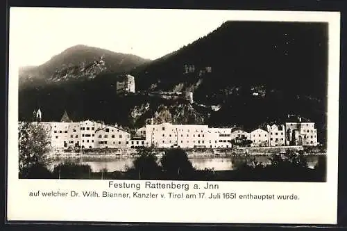 AK Rattenberg am Inn, Blick auf die Festung